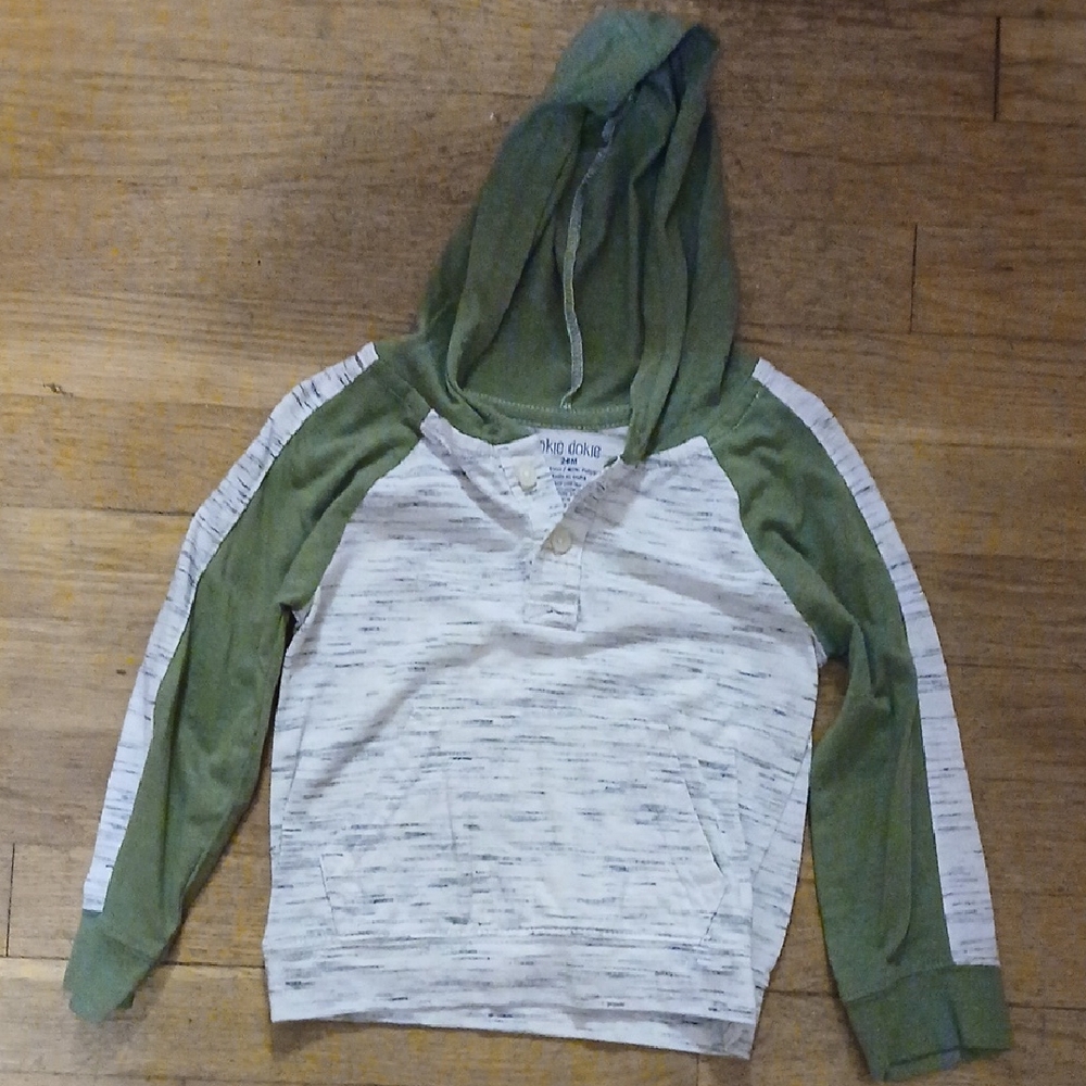 Okie Dokie Green and White Kids Hoodie